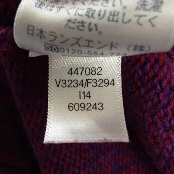 Cozy Oversized Lands End Purple Cotton Sweater - Picture 10 of 11